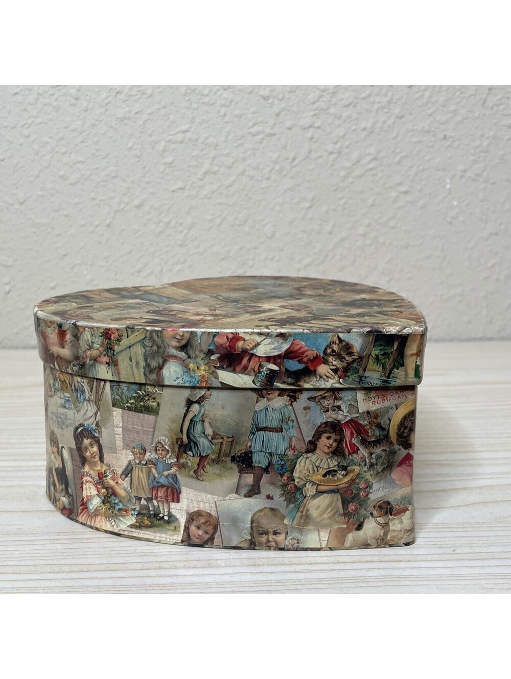 Vintage Style Victorian Heart Shaped Box With Lid 6.5 Inches Wide….